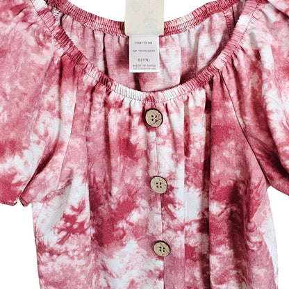 Lily Bleu Girls Tie Dye Top S 7/8 Pink close up