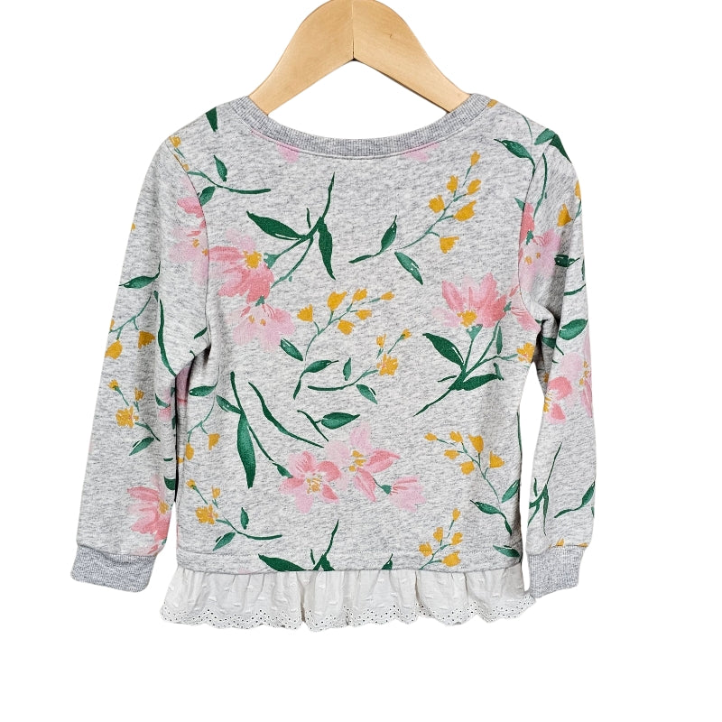 Old Navy Girls Floral Sweatshirt 4T Grey back