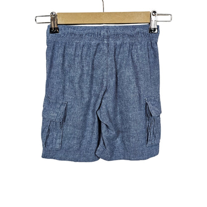 Old Navy Linen Chambray Cargo Shorts Size 6/7 Blue View 2