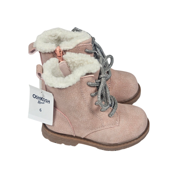 Oshkosh Girls Boots Size 6 Pink Suede NWT side