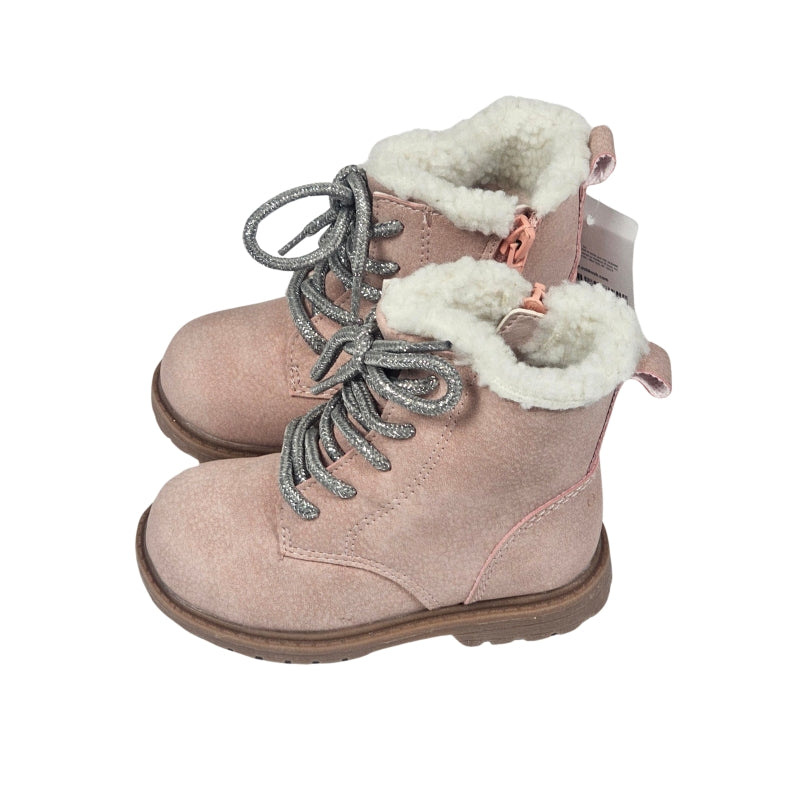 Oshkosh Girls Boots Size 6 Pink Suede NWT left side