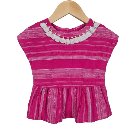 Genuine Kids Oshkosh Toddler Girls Tassel Top Pink 3T View 1