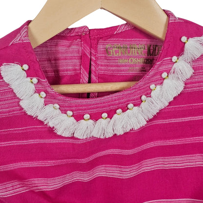 Genuine Kids Oshkosh Toddler Girls Tassel Top Pink 3T View 3