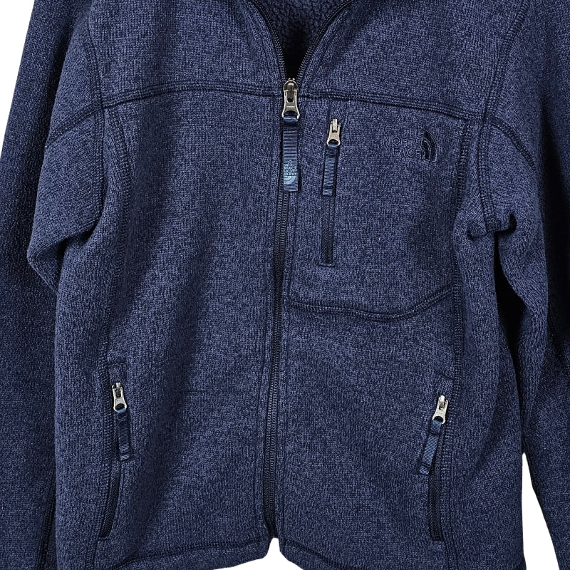 The North Face Boys Sweater Jacket S 7/8 Navy front details