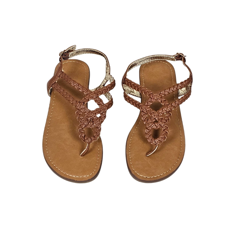 Wonder Nation Girls Braided Sandals Size 2 Brown View 1