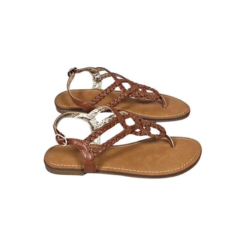 Wonder Nation Girls Braided Sandals Size 2 Brown View 2