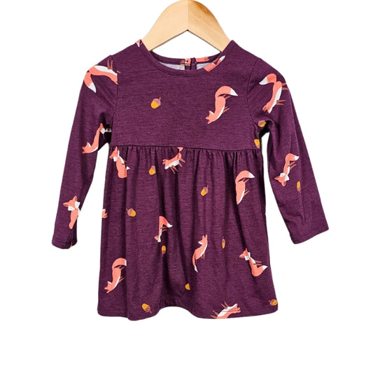 Wonder Nation Fox Print Dress Maroon 24M front