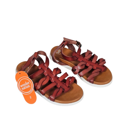 Wonder Nation Girls Gladiator Sandals Size 2 Brown NWT View 2