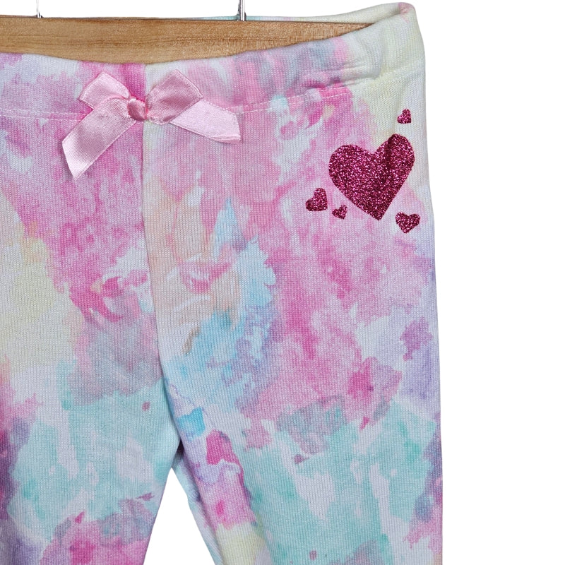 Young Hearts Girls Pajama Set 12M Pink Tie Dye NWT pants detail