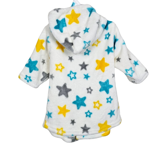 Zac & Zoey Baby Star Print Bathrobe White 6-9M View 2