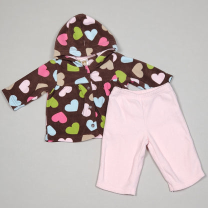 Carters Girls 2 Piece Heart Print Outfit 3M Used View 1
