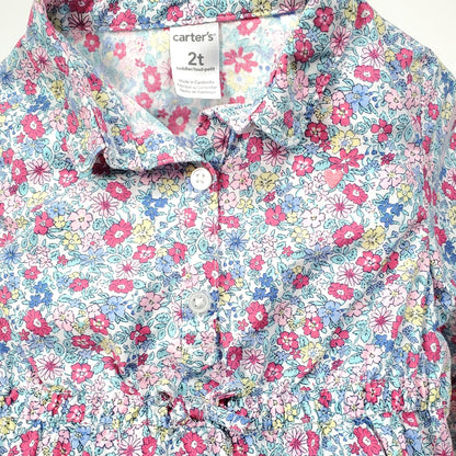 Carters Floral Tunic Girls top 2T Used View 4