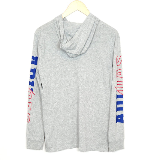 Adidas Boys Grey Logo Hooded Shirt Size 14 Used, back