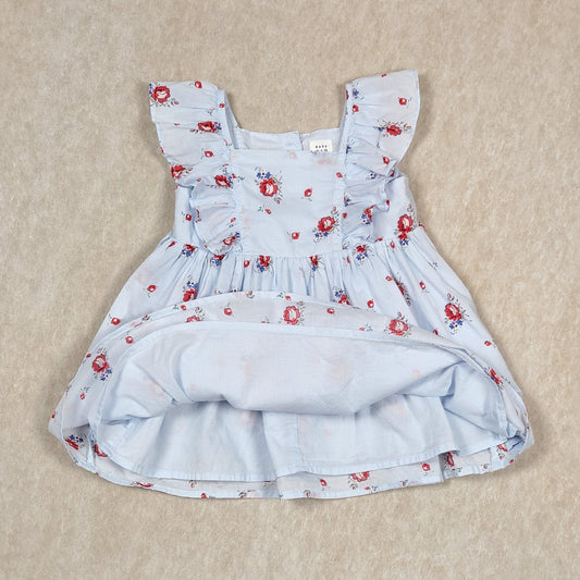 Baby Gap Girls Light Blue Floral Dress 6M Used, lining