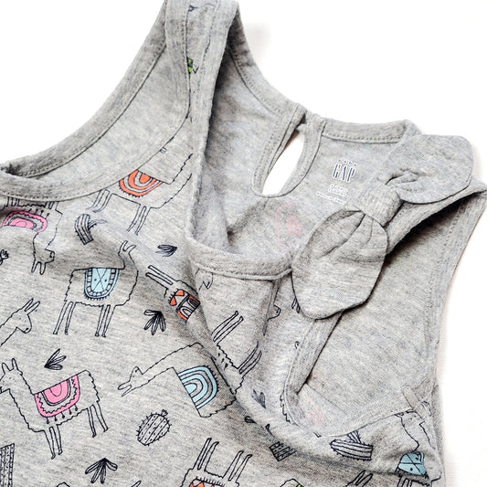 Baby Gap Llama Print Girls Dress 3T Used, shoulder strap detail