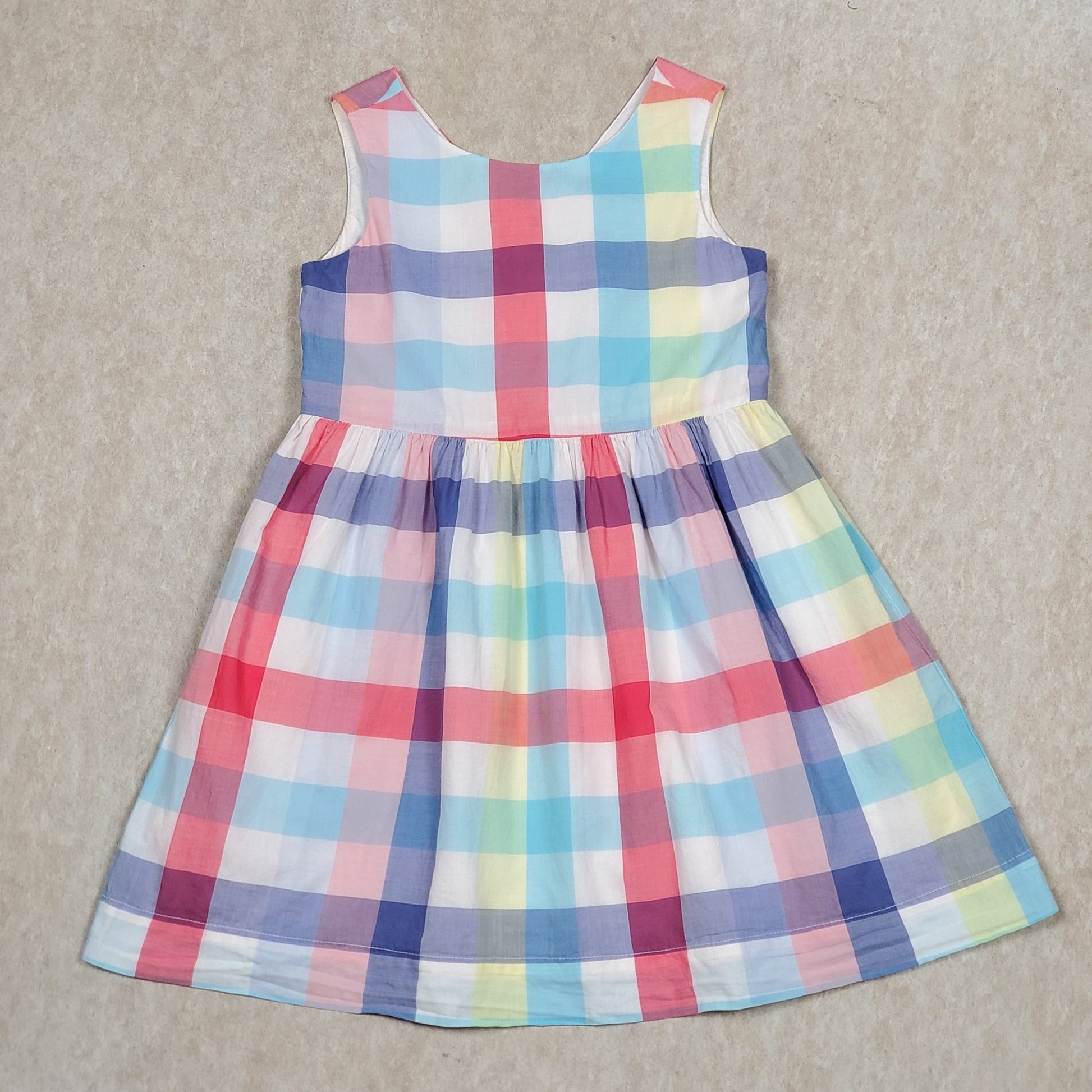 Baby Gap Girls Pastel Multicolor Plaid Dress 4Y Used, front