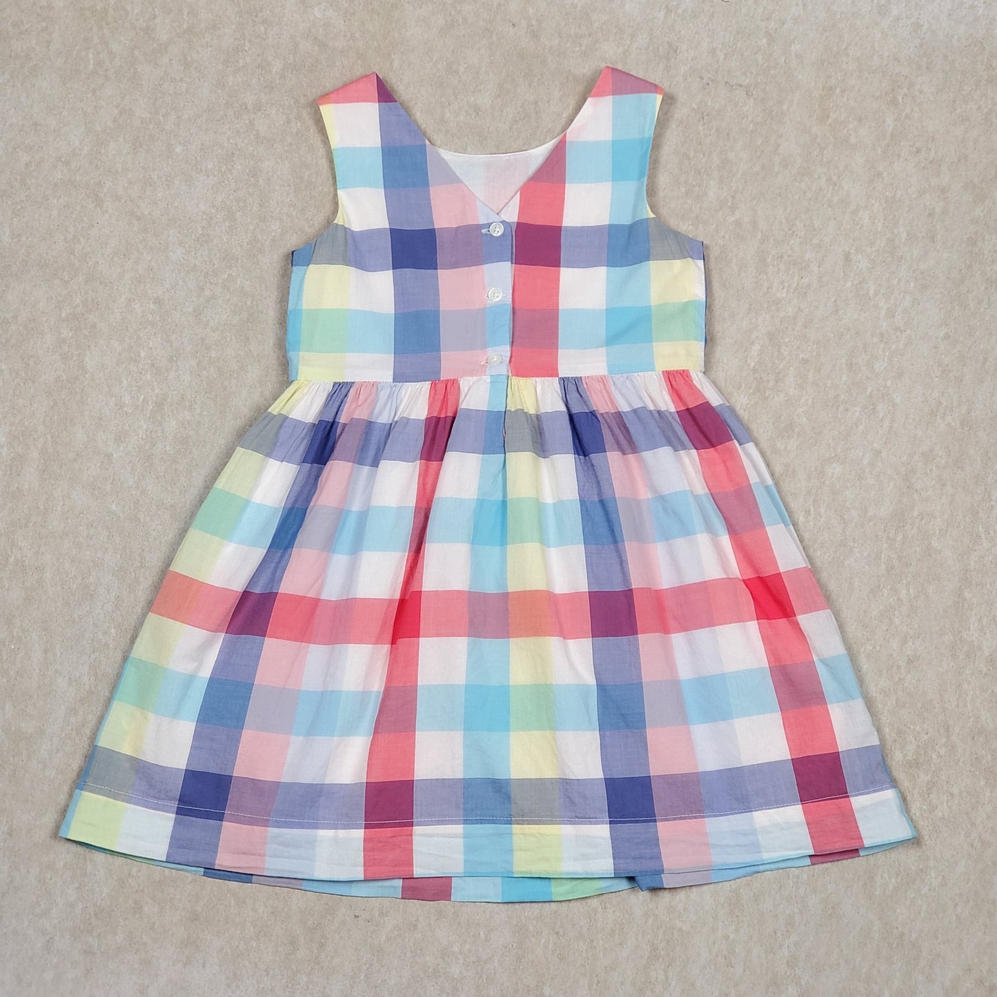 Baby Gap Girls Pastel Multicolor Plaid Dress 4Y Used, back