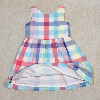 Baby Gap Girls Pastel Multicolor Plaid Dress 4Y Used, lining