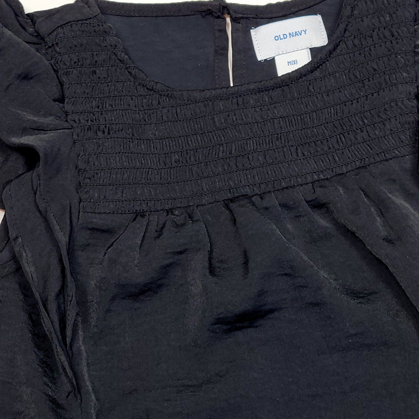 Old Navy Girls Black Flutter Sleeve Top Size 8 Used View 3