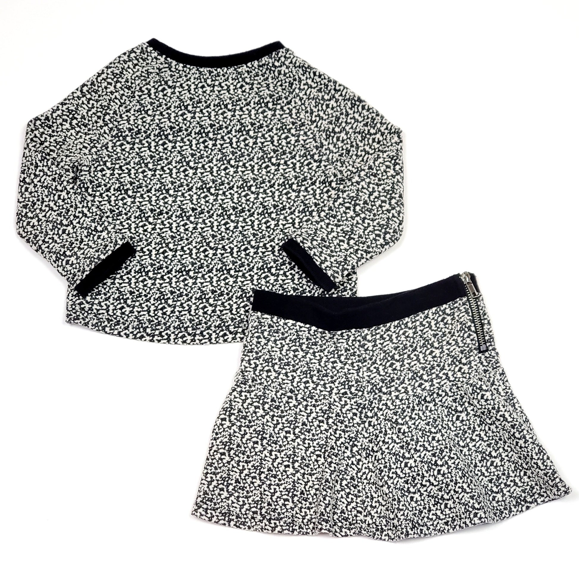 H&M Black White Piece Girls Skirt Set 1/2-2Y