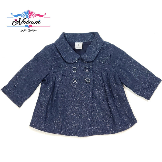 Navy Blue Carters Girls Peacoat 3M Used View 1