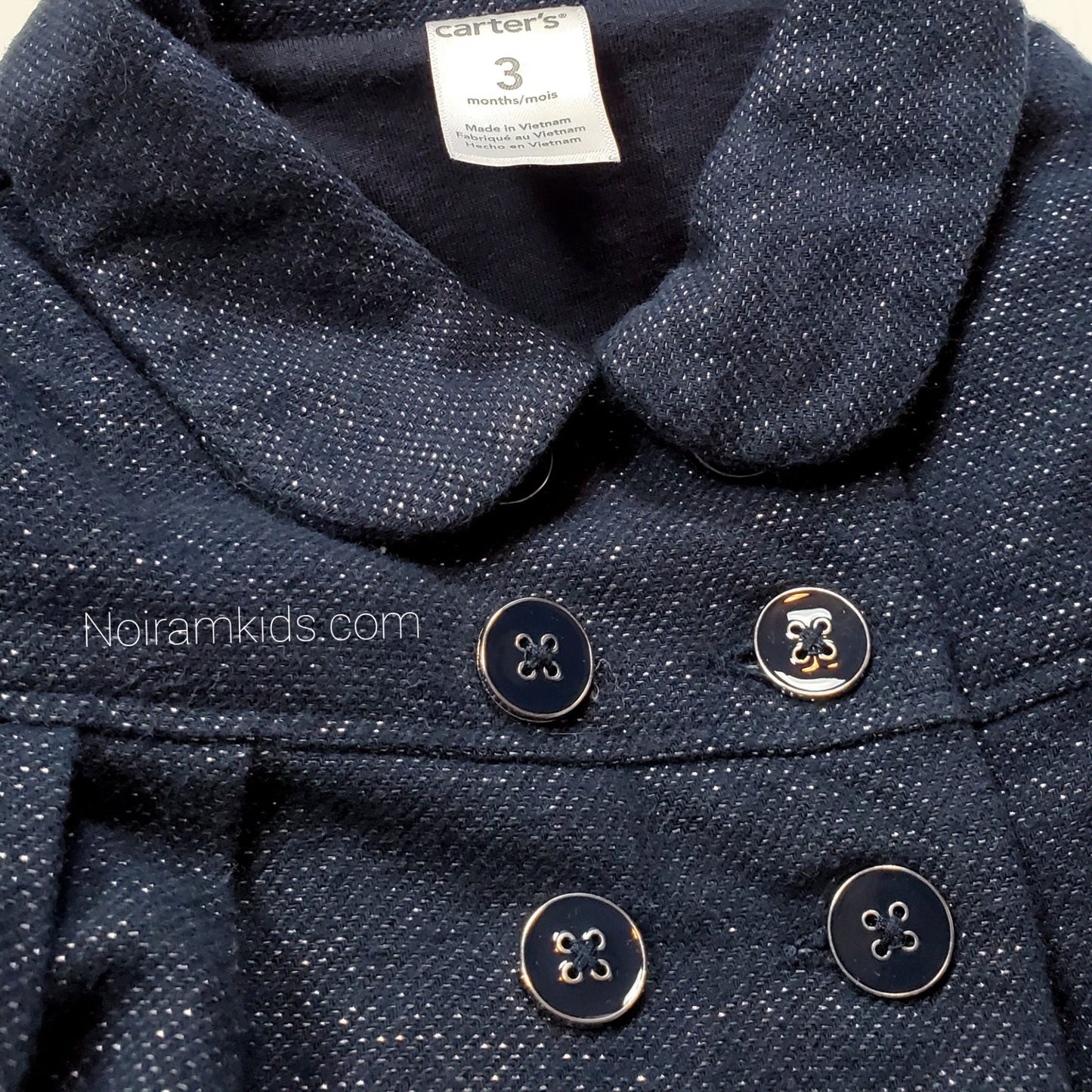 Navy Blue Carters Girls Peacoat 3M Used View 3
