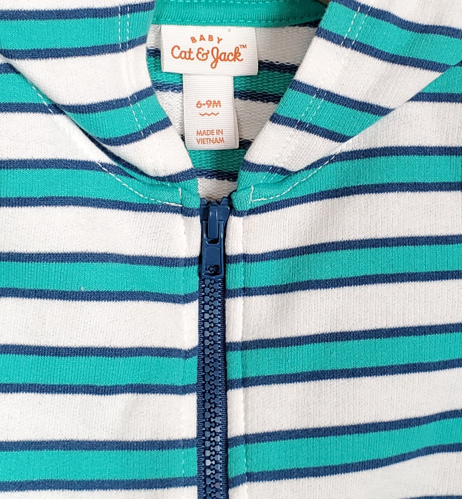 Cat Jack Boys Blue Green Striped Hoodie 6-9M NWT – Noiram Kids