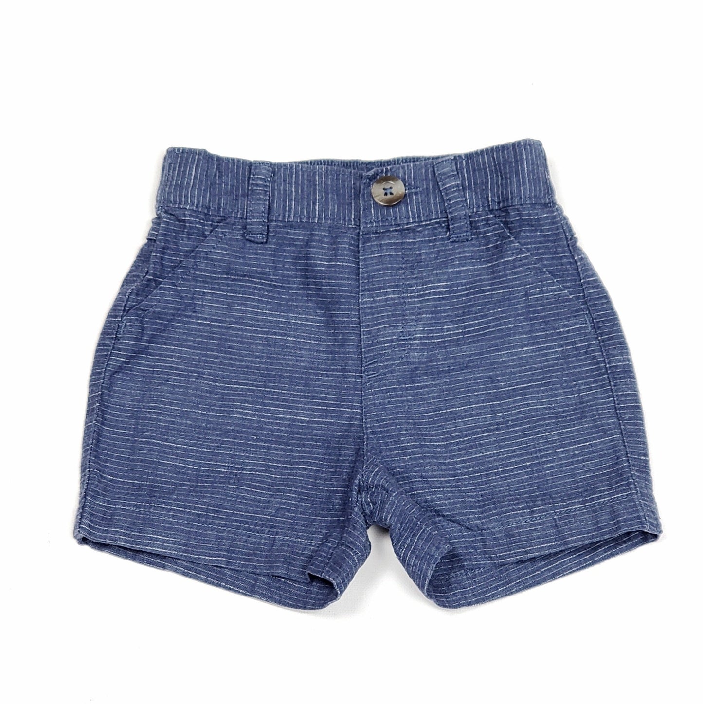 Cat Jack Boys Blue White Striped Shorts 12M Used View 1