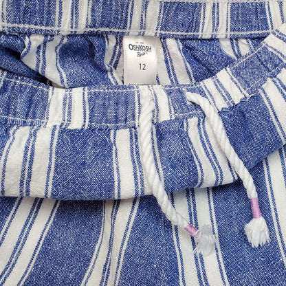Oshkosh Girls Blue White Striped Shorts Size 12 Used View 3