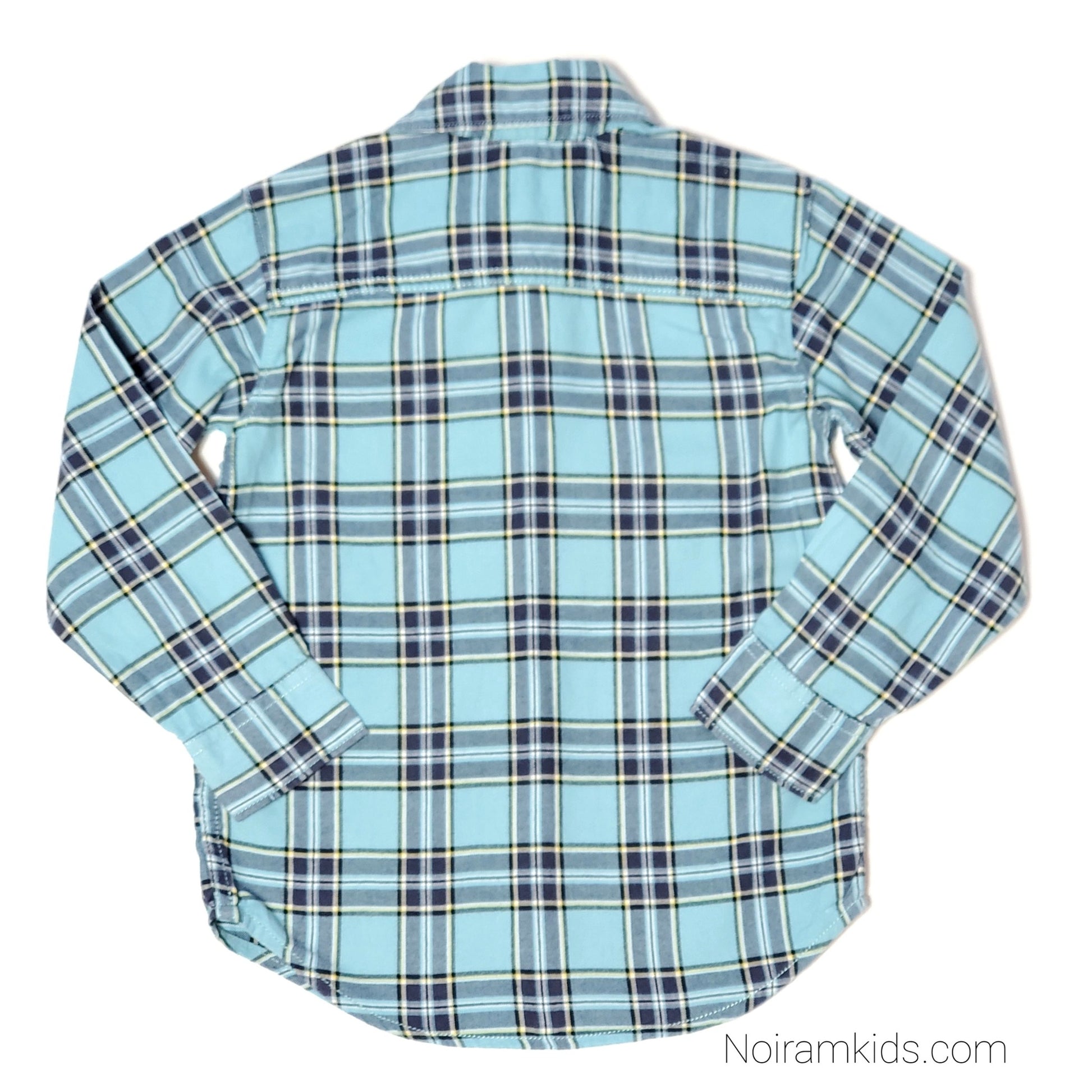 Carters Boys Blue Flannel Plaid Shirt 4T Used View 2