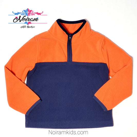 Oshkosh Boys Orange Blue Fleece Pullover Used View 1