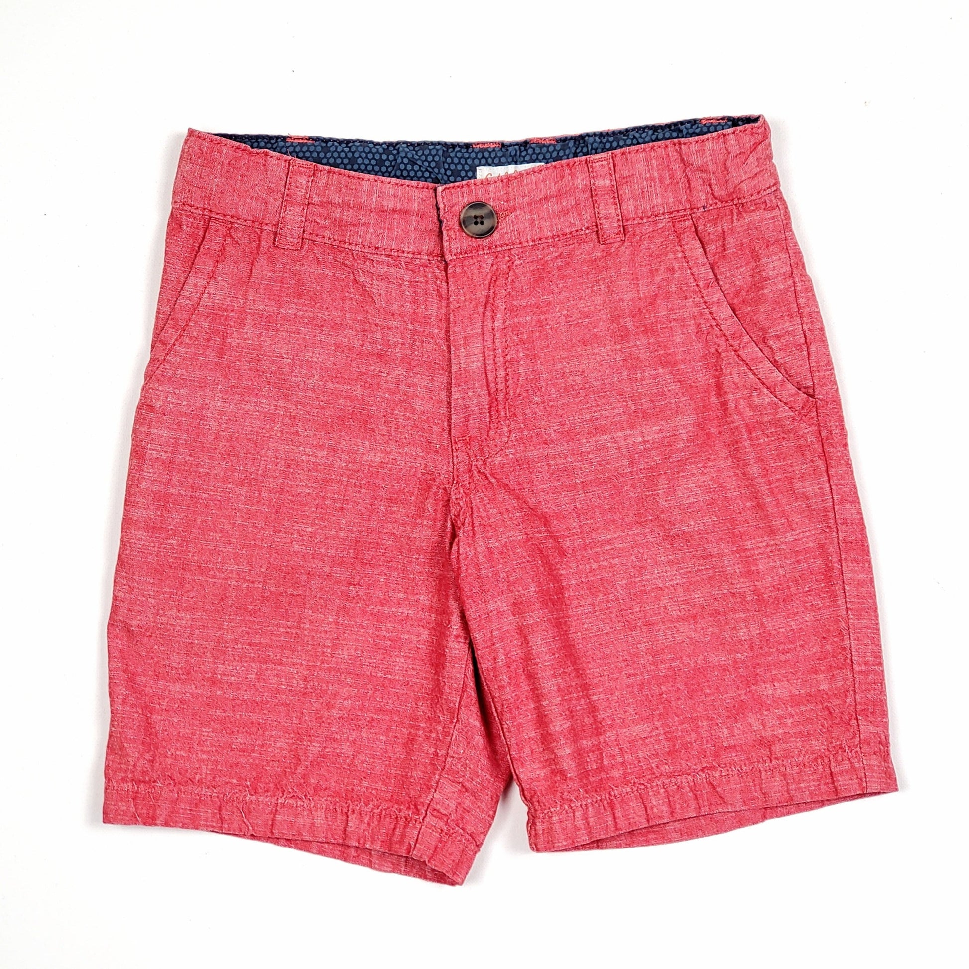 Cat Jack Boys Red Chambray Shorts Size 8 Used View 1