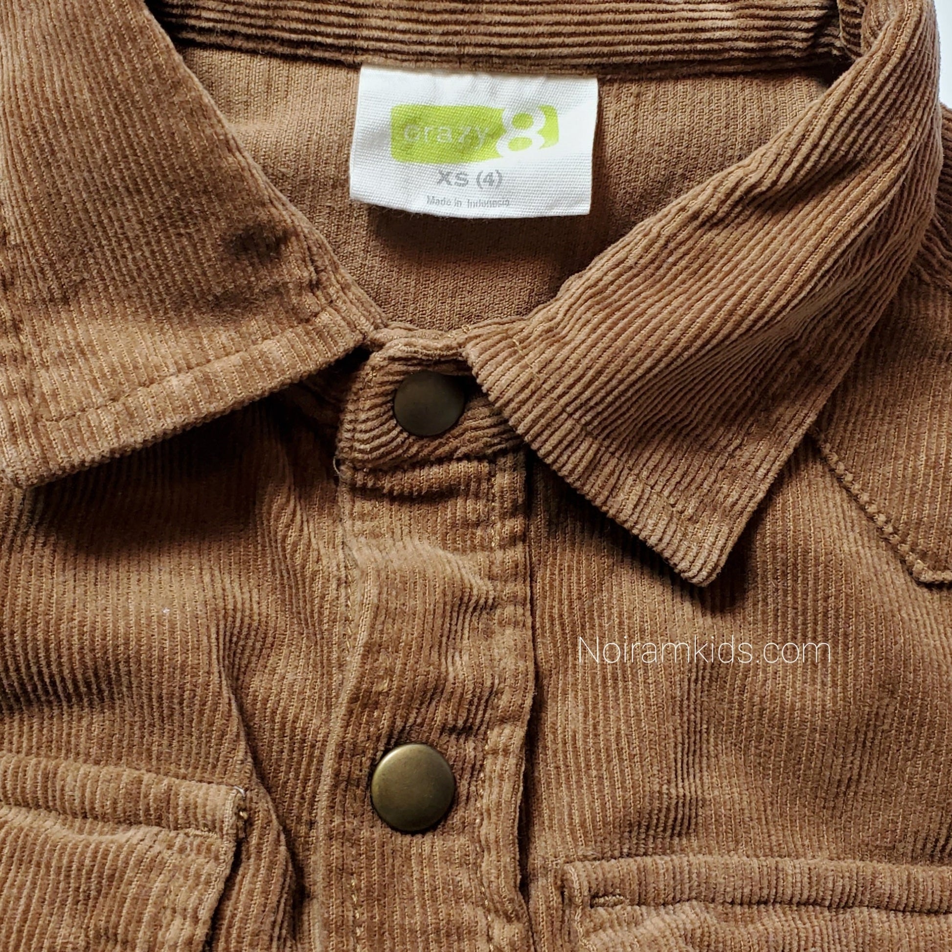 Crazy 8 Brown Corduroy Boys Shirt 4T Used View 3