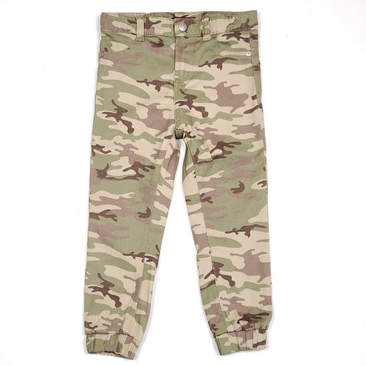 7 For All Mankind Boys Camo Denim Joggers 4T Used, front