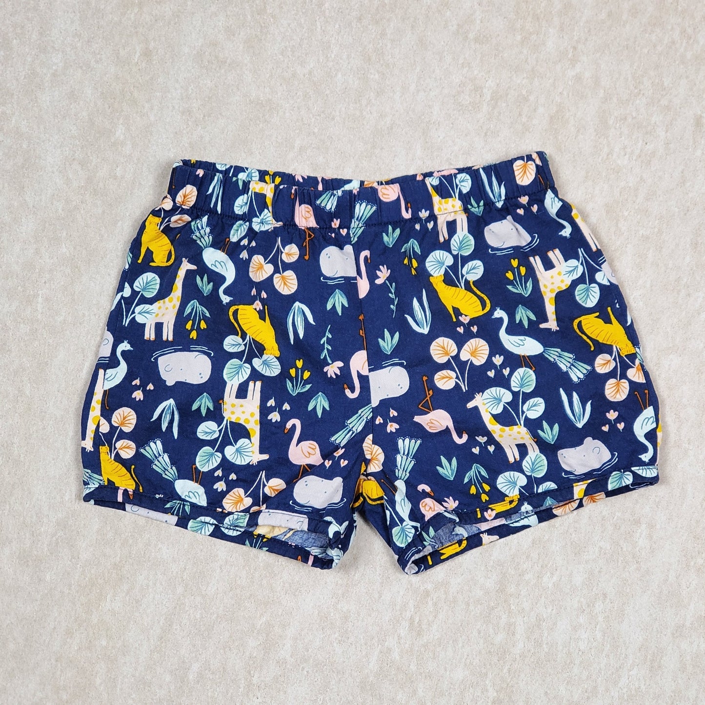 Carters Girls Floral Safari Animal Shorts 4T Used View 1
