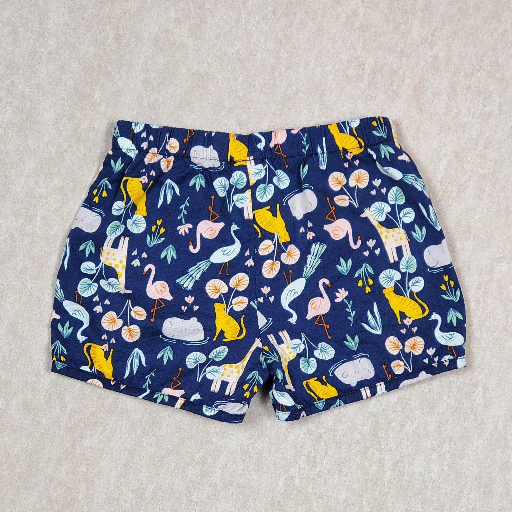 Carters Girls Floral Safari Animal Shorts 4T Used View 2