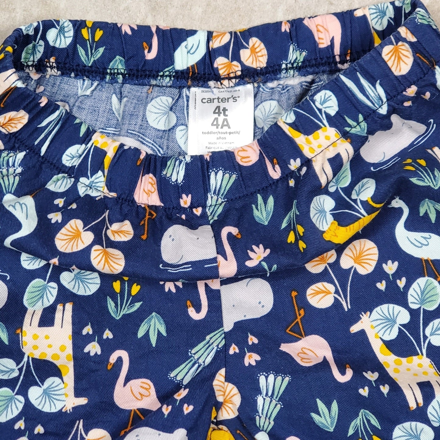 Carters Girls Floral Safari Animal Shorts 4T Used View 3