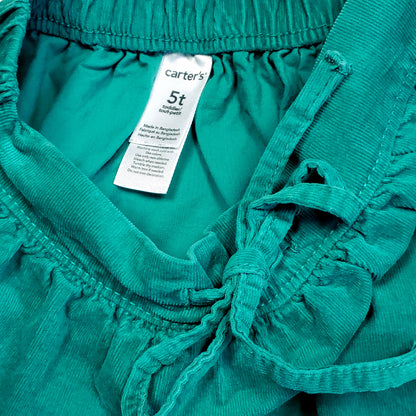 Carters Girls Green Corduroy Skirt 5T Used View 3