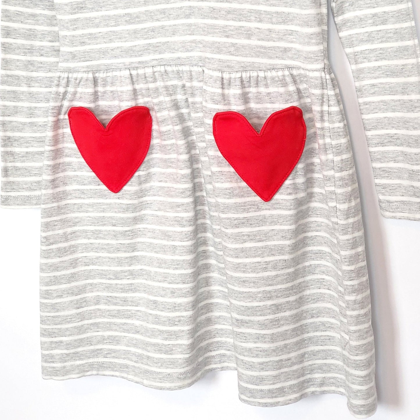 Carters Girls Hooded Heart Pocket Dress 5T Used View 3