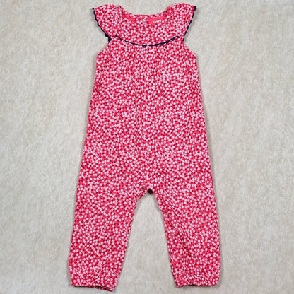 Carters Girls Pink Floral Jumpsuit 12M Used View 1