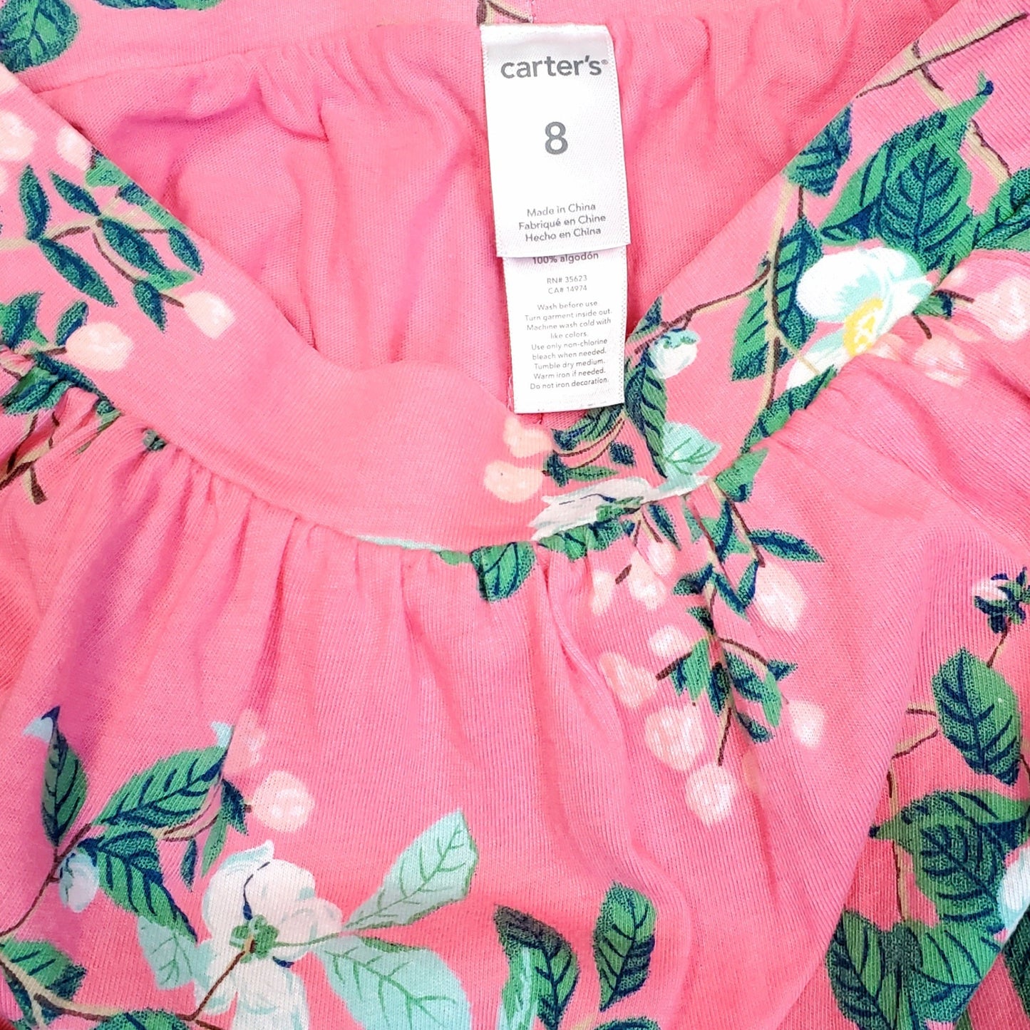 Carters Girls Pink Floral Skort Size 8 Used View 4