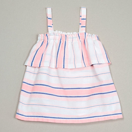 Carters Girls Pink White Striped Tank Top 2T Used View 1