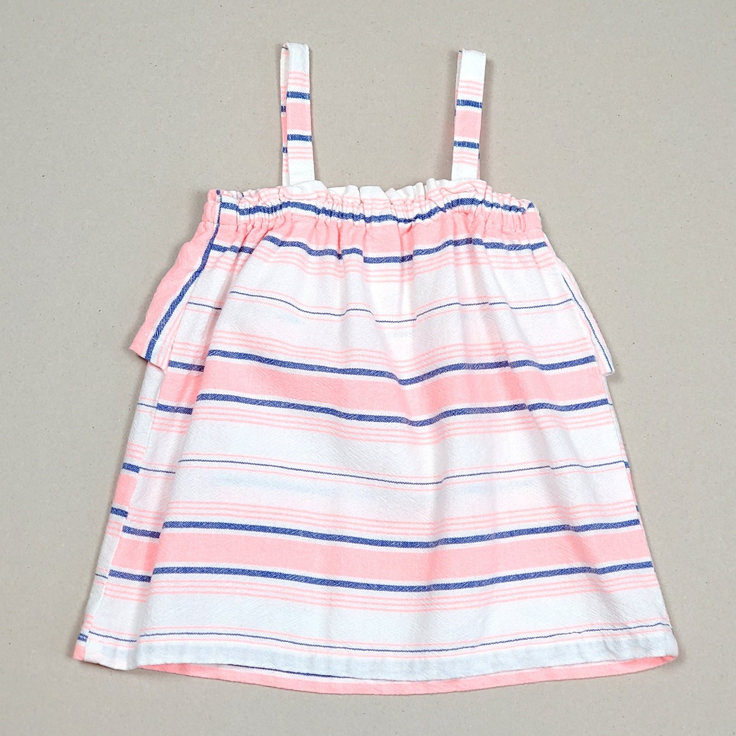 Carters Girls Pink White Striped Tank Top 2T Used View 2