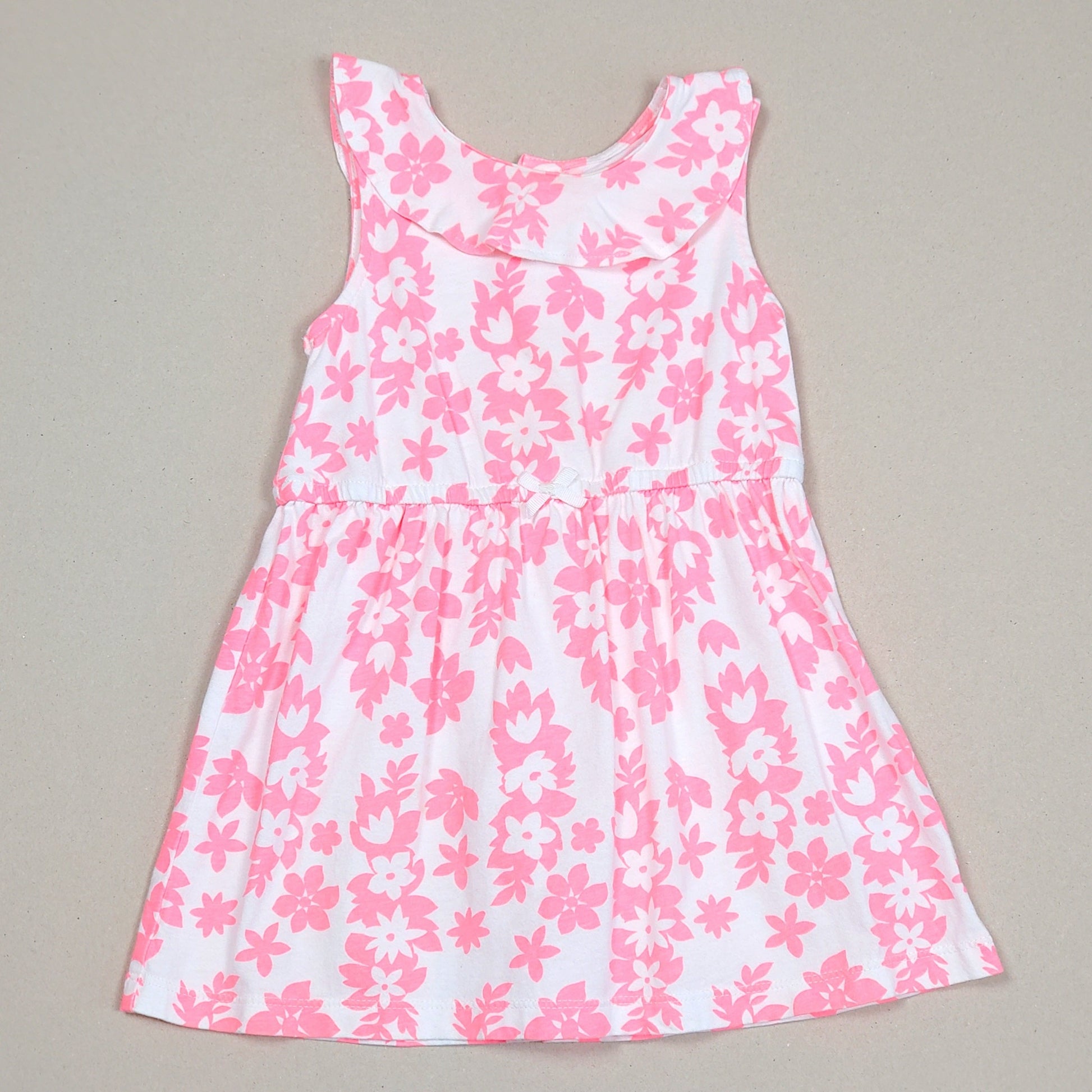 Carters Girls Pink White Floral Dress 18M Used View 1