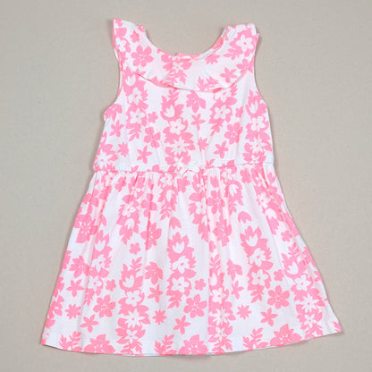 Carters Girls Pink White Floral Dress 18M Used View 1