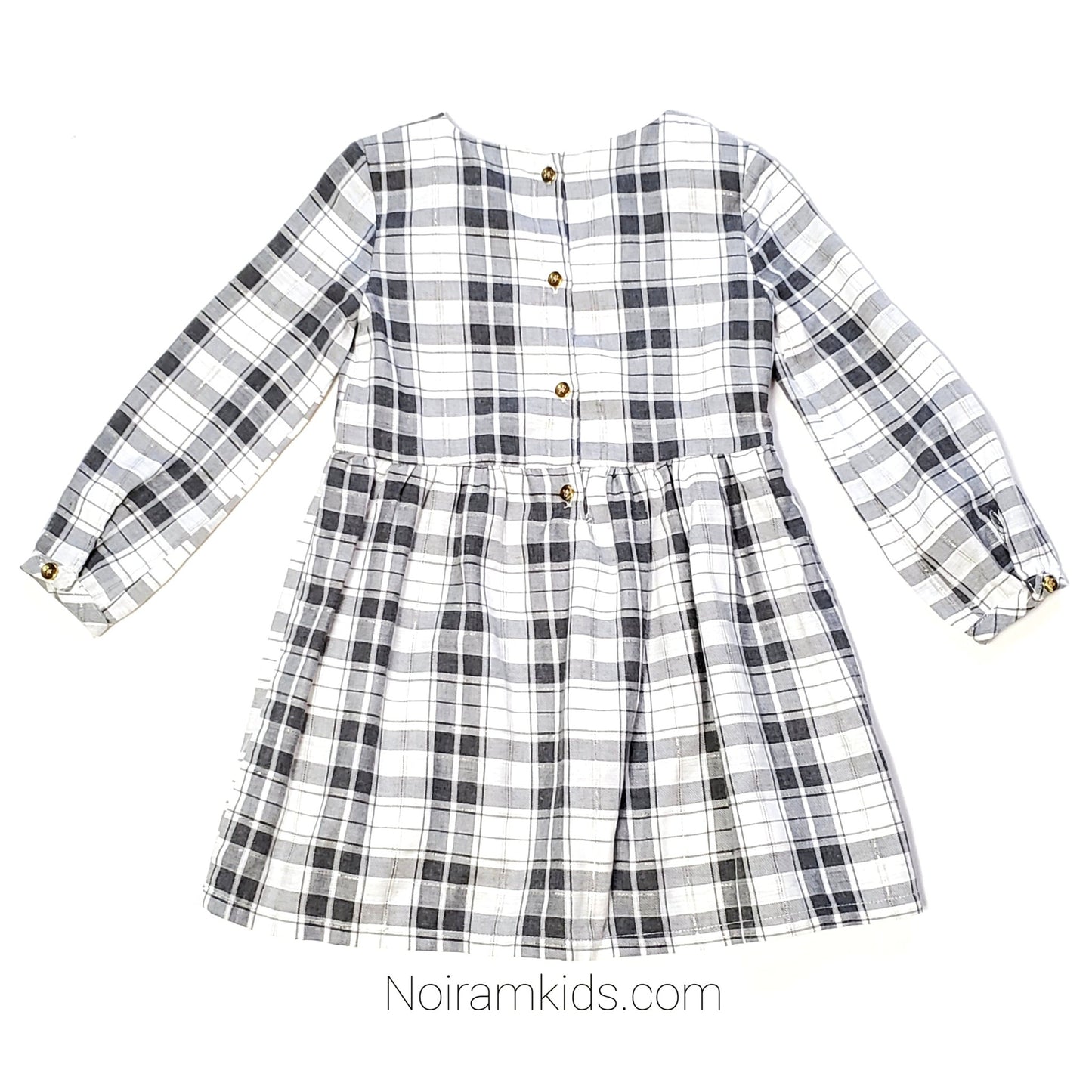 Carters White Grey Plaid Girls Dress 3T Used View 3