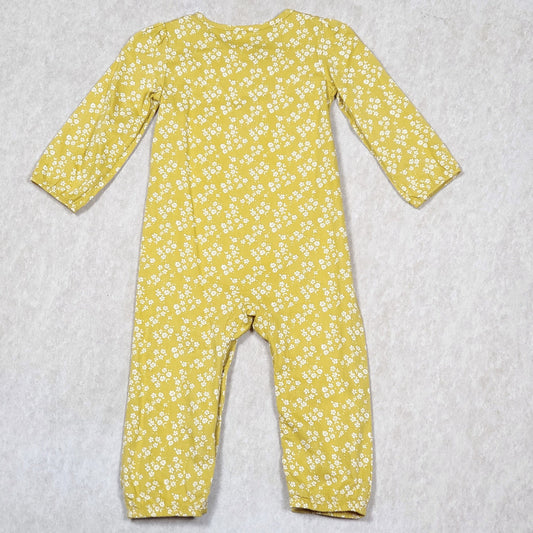 Carters Girls Yellow White Floral Jumpsuit 18M Used View 2