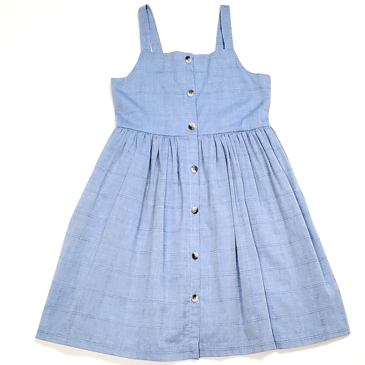 Cat Jack Girls Blue Plaid Dress Size 7 NWT View 1