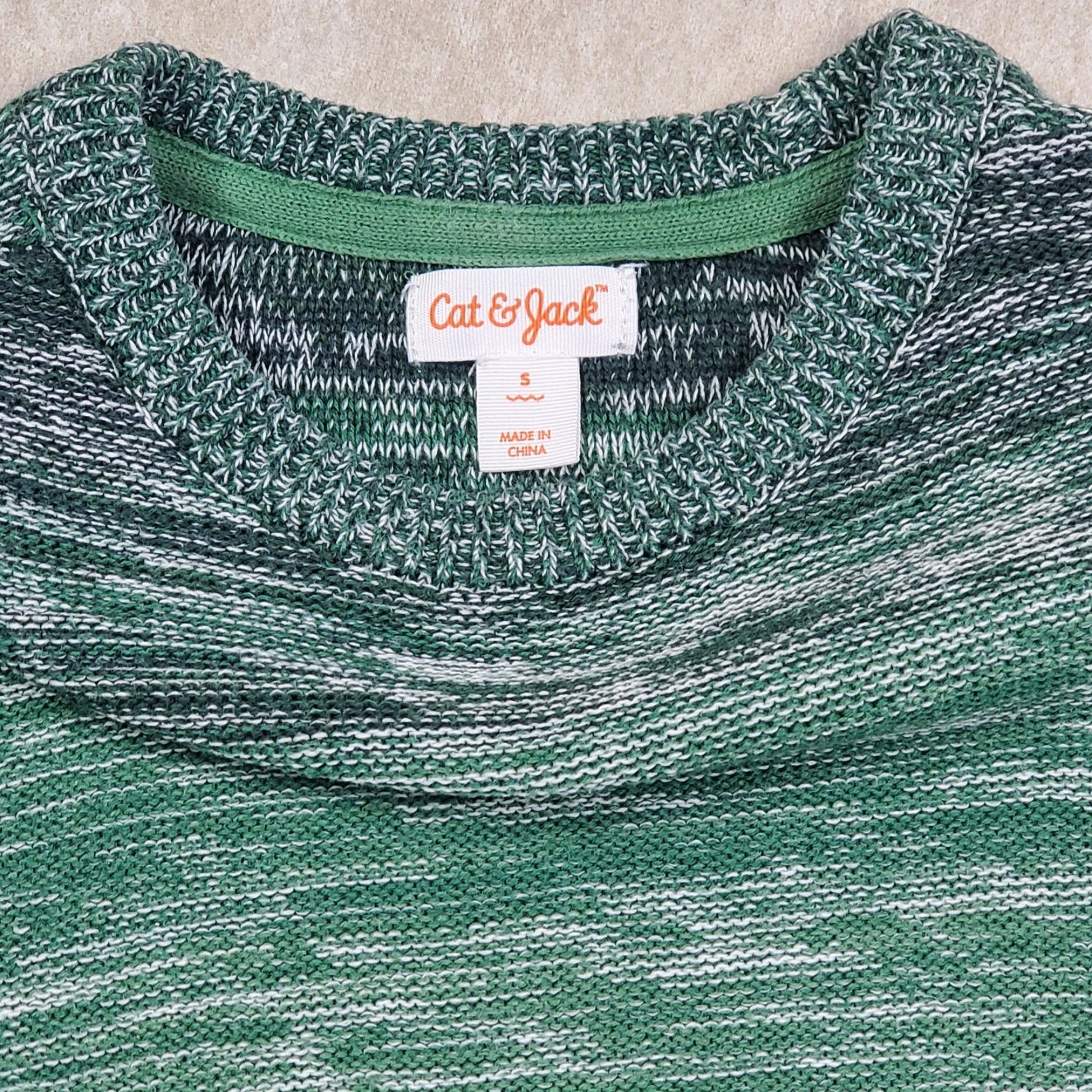 Cat Jack Boys Green Marl Sweater Size Small Used View 3