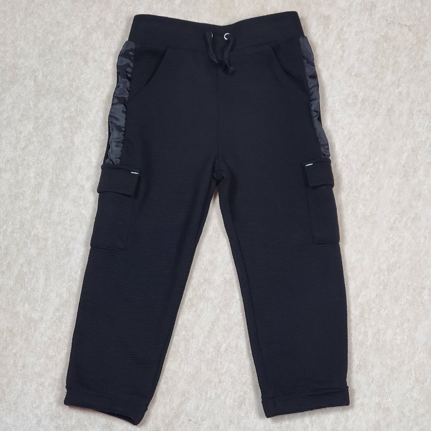 Cat Jack Boys Black Knit Cargo Pants 4T Used View 1